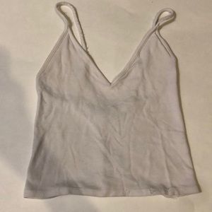 brandy Melville white V neck crop top